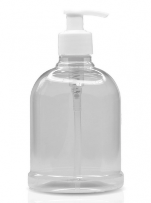 Pompe de distribution de bouteilles en PET transparent de 500 ml
